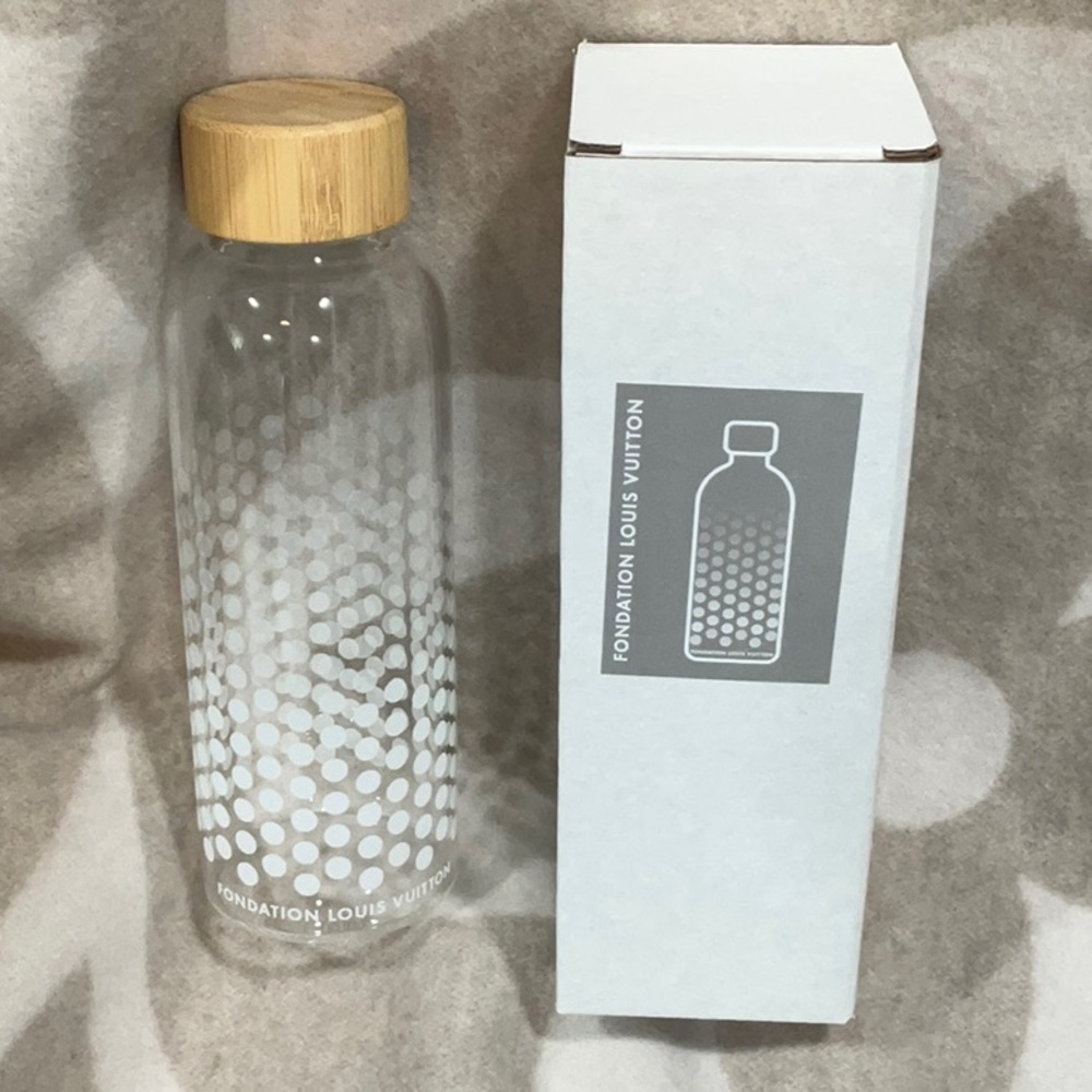 Louis Vuitton Glass Water Bottle with Bamboo Lid
